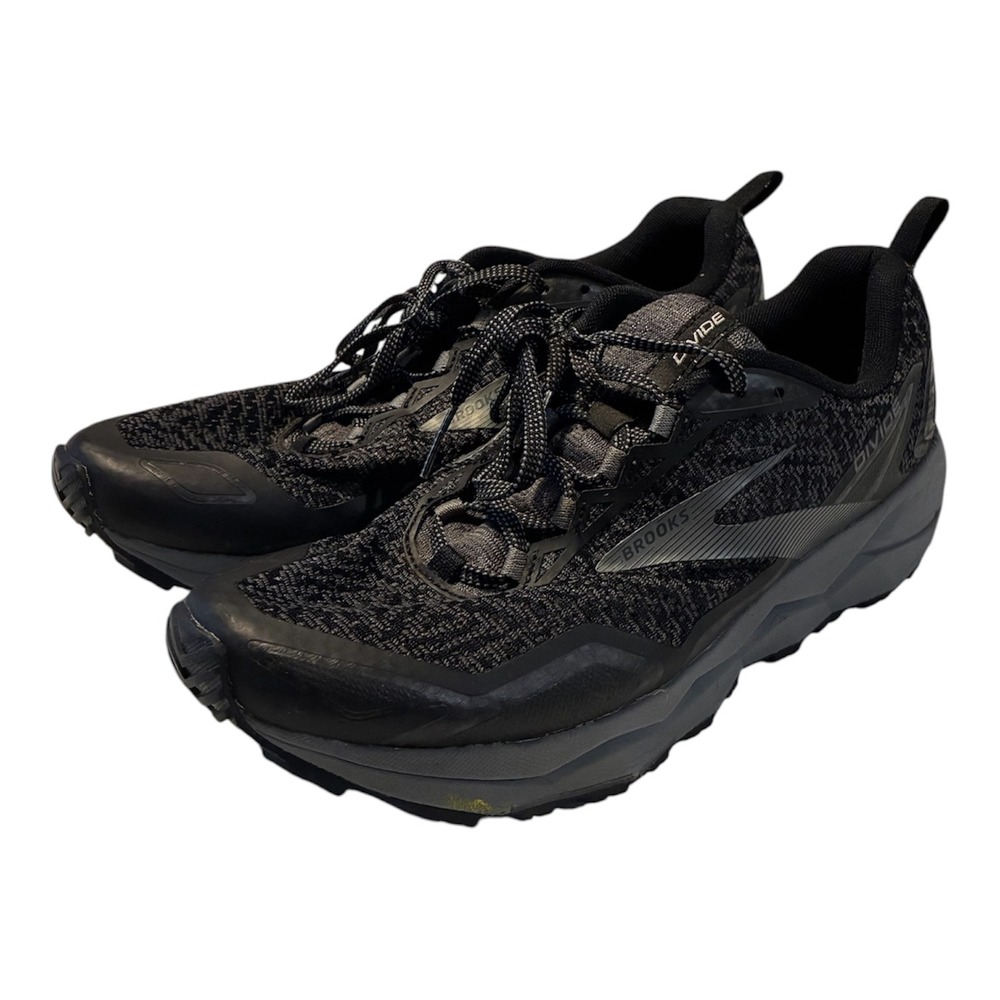 Brooks Mens Black Divide Trail Running Shoes Sneakers 9.5